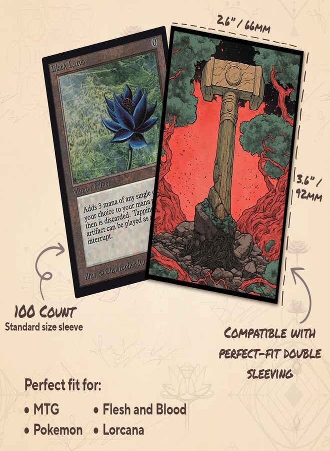 Paramint Red-Green Guild MTG Card Sleeves (Textured) - 104 Count Standard Size TCG Sleeves - Compatible with Magic The Gathering - Double Sleeving - Original Art Design, Premium Protection - Image 3